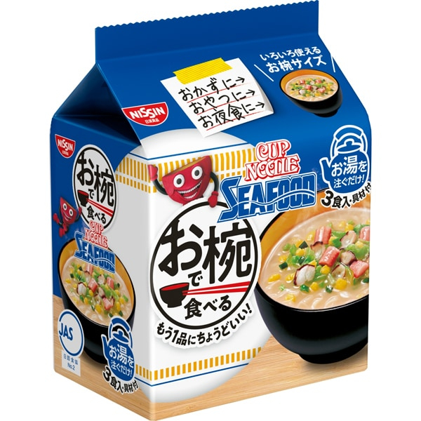 닛신 식품 그릇으로 먹는 컵 누들 해산물 (34g × 3P) 102g