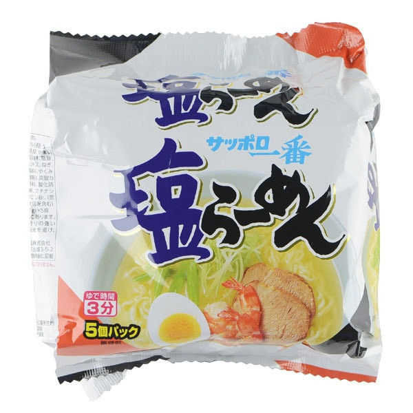 산요 식품 삿포로 이치 반 소금 라멘 100g × 5 식사 포함 [즉석 국수]