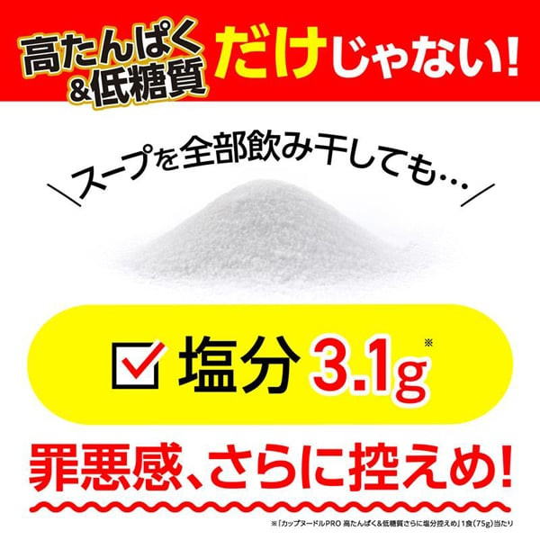 닛신 식품 컵 누들 PRO 고단백 저 탄수화물 염분 겸손 75g