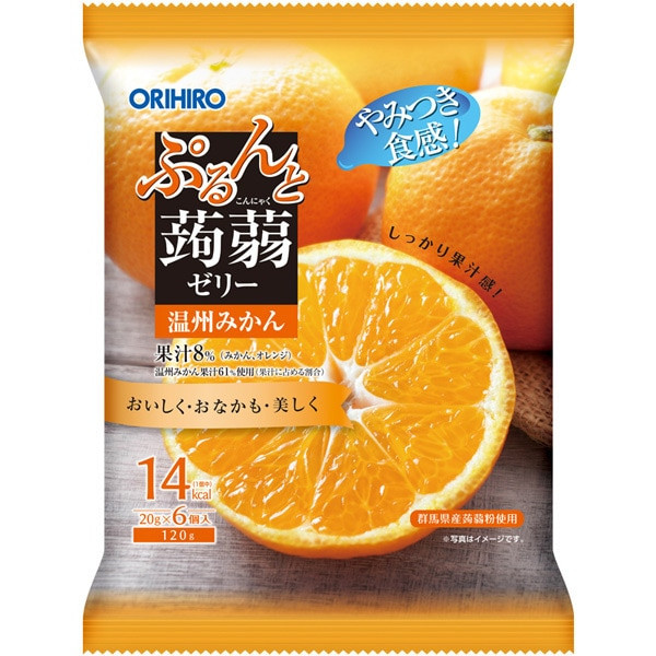 오리히로 ORIHIRO 곤약젤리 파우치 온슈 귤 리뉴얼 20g×6개입