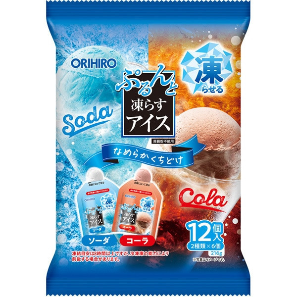 오리히로 ORIHIRO 곤약젤리 얼리는 아이스 소다+콜라 12개입(2종류×6개)